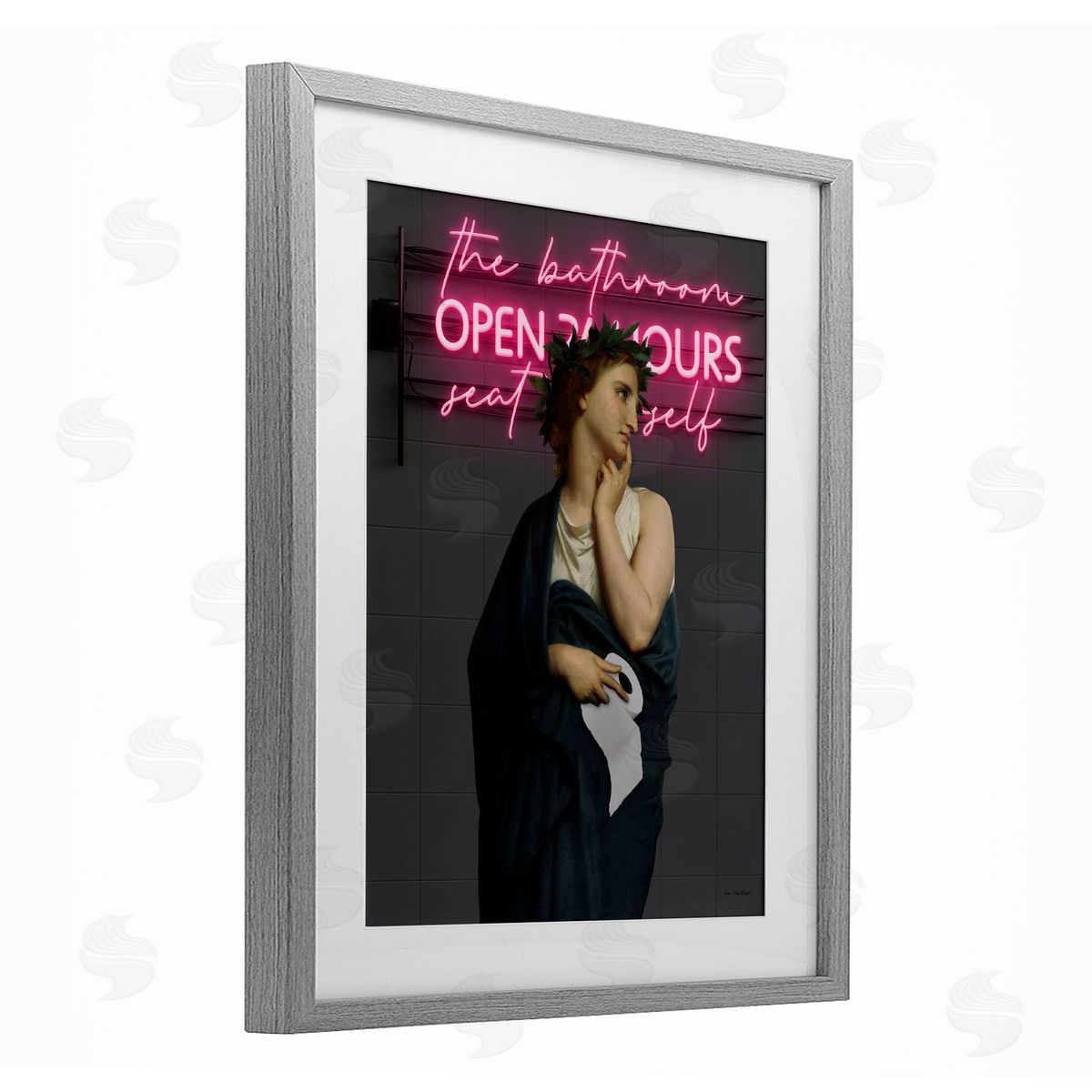 Seven Trees Design Classical Lady at Bathroom Canvas Wall Art Print