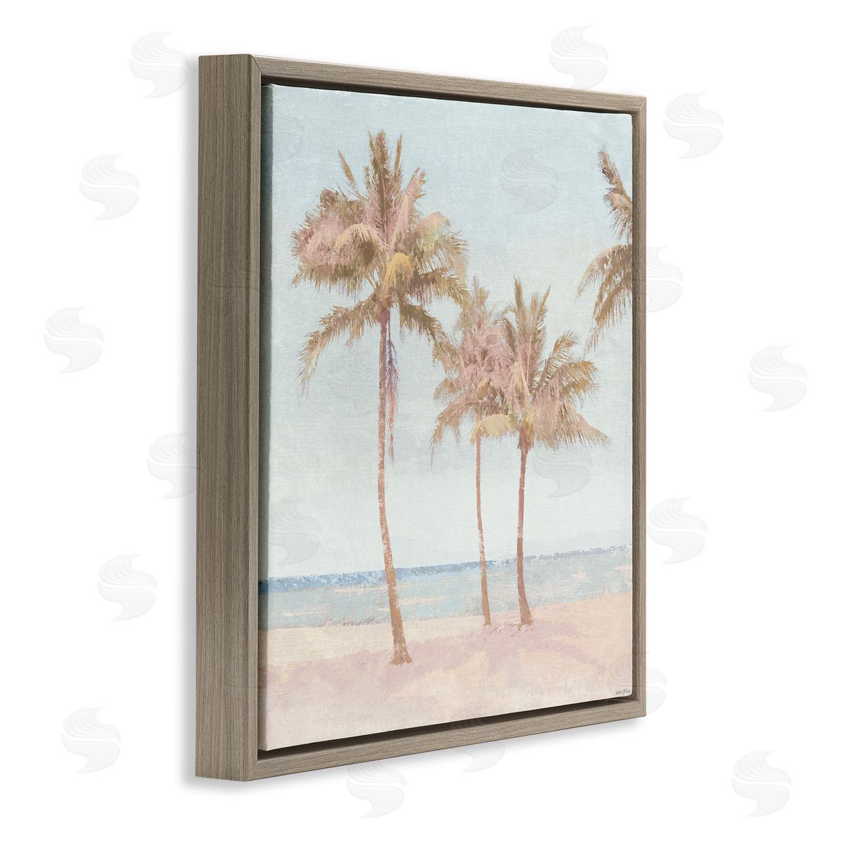 Amber Sterling Faded Palms on Beach Canvas Wall Art Print
