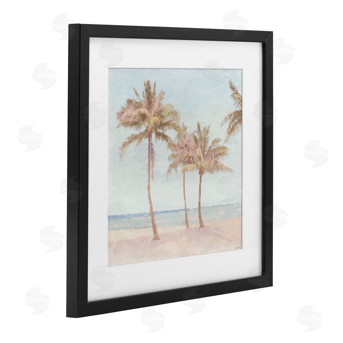 Amber Sterling Faded Palms on Beach Canvas Wall Art Print