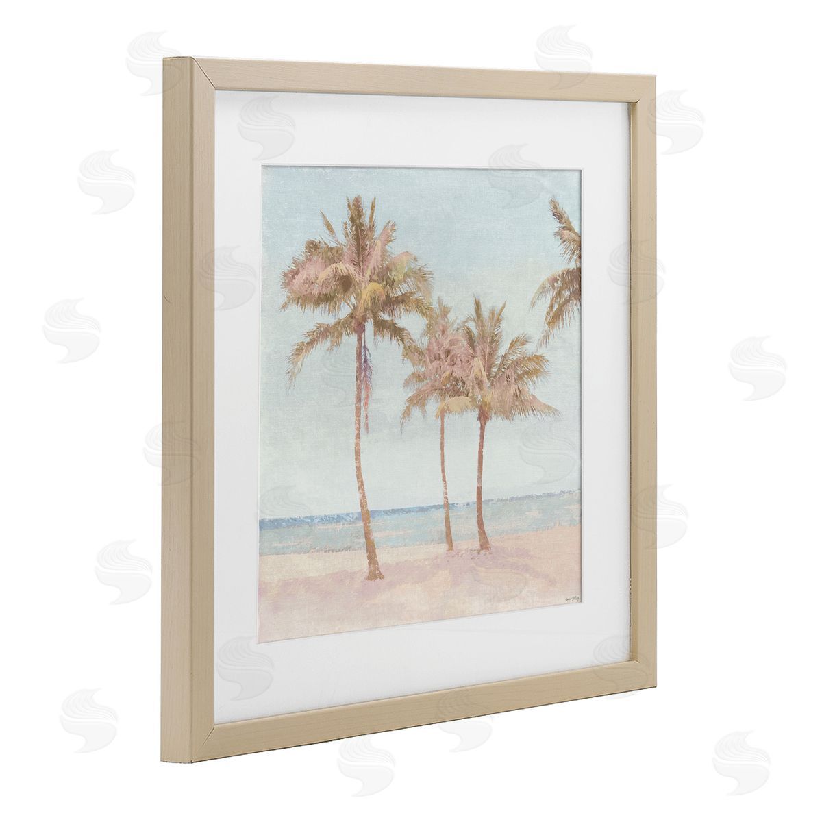 Amber Sterling Faded Palms on Beach Canvas Wall Art Print