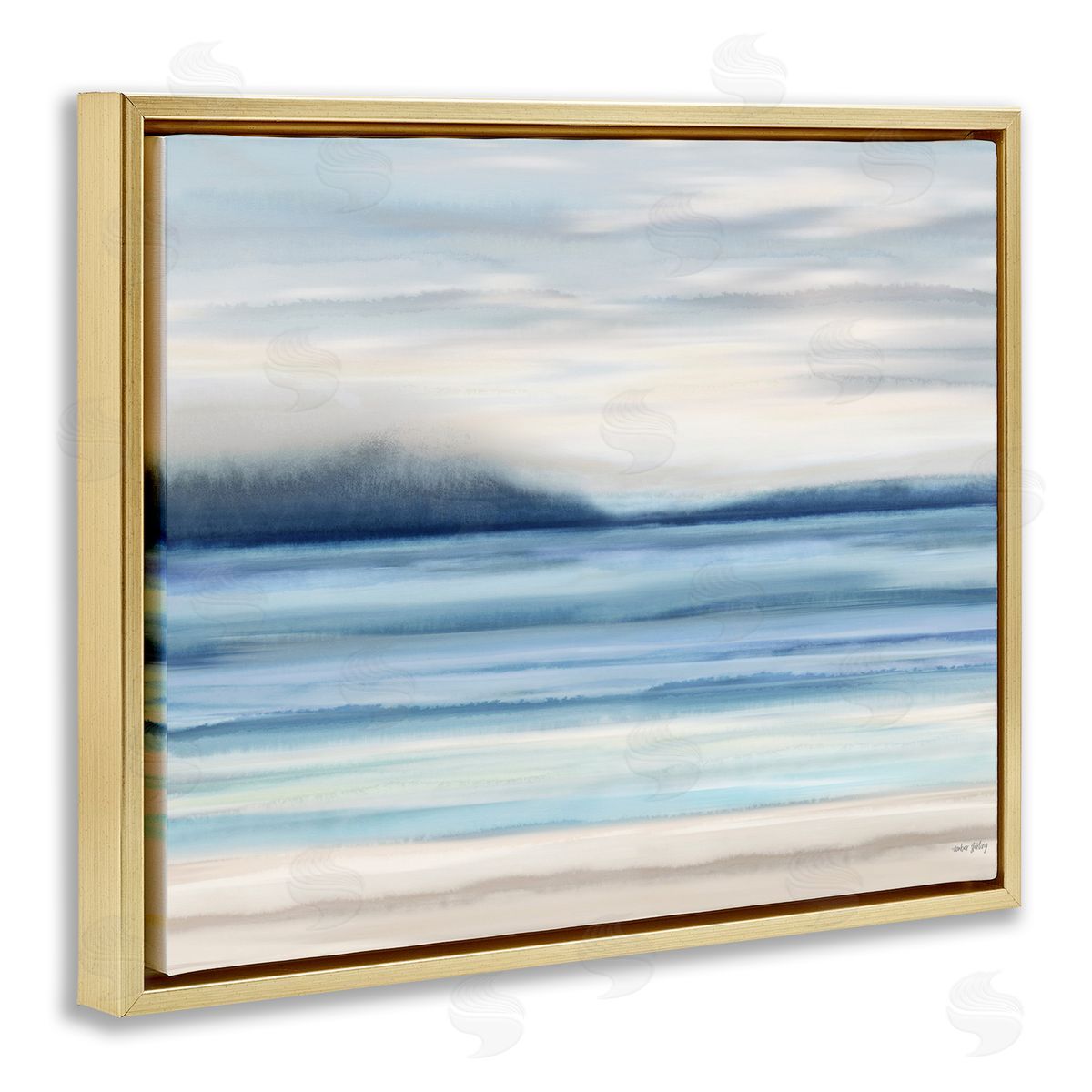 Amber Sterling Soothing Abstract Horizon Canvas Wall Art Print