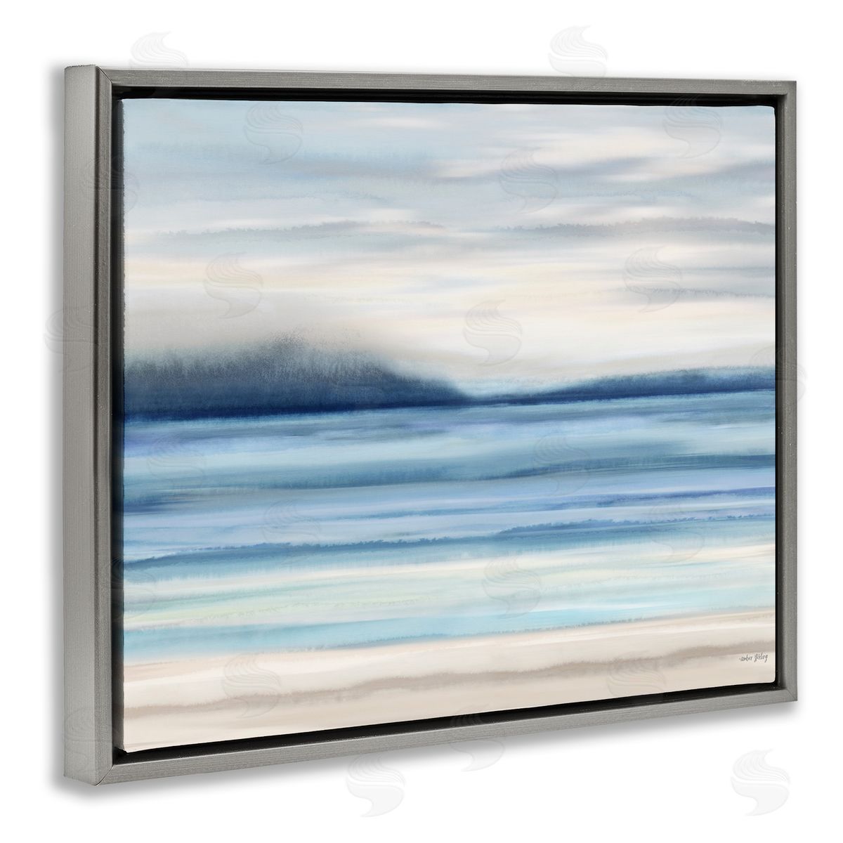 Amber Sterling Soothing Abstract Horizon Canvas Wall Art Print