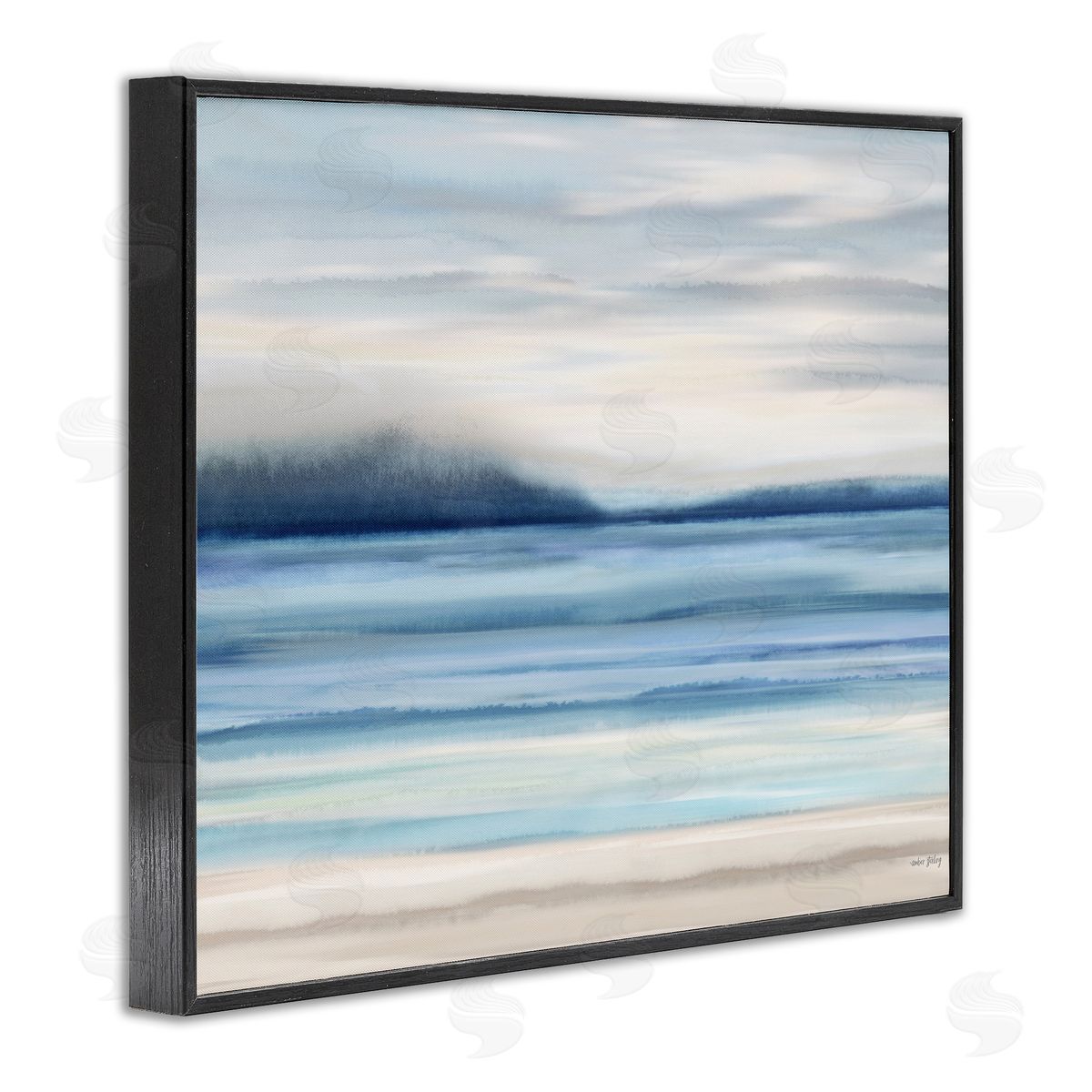Amber Sterling Soothing Abstract Horizon Canvas Wall Art Print