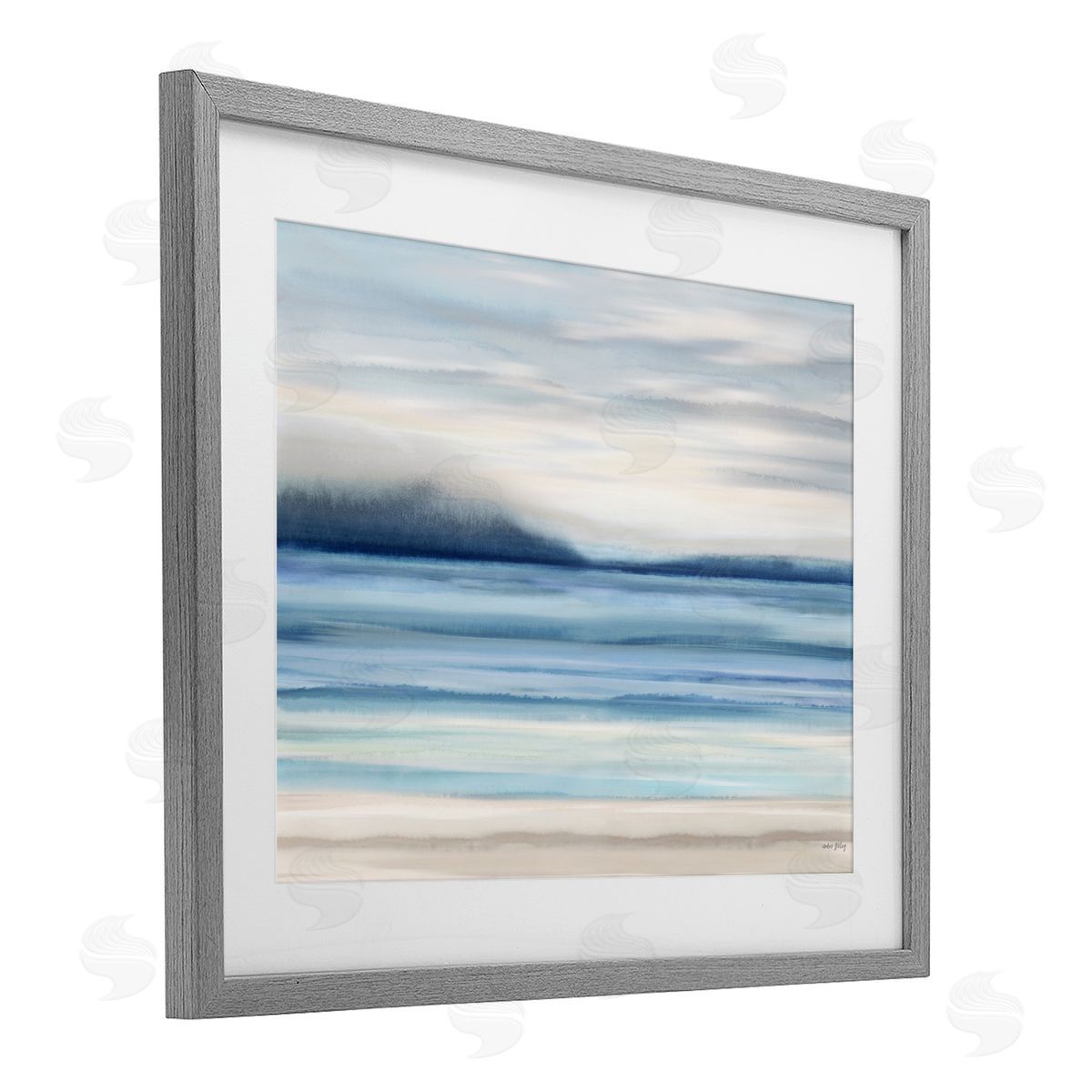 Amber Sterling Soothing Abstract Horizon Canvas Wall Art Print