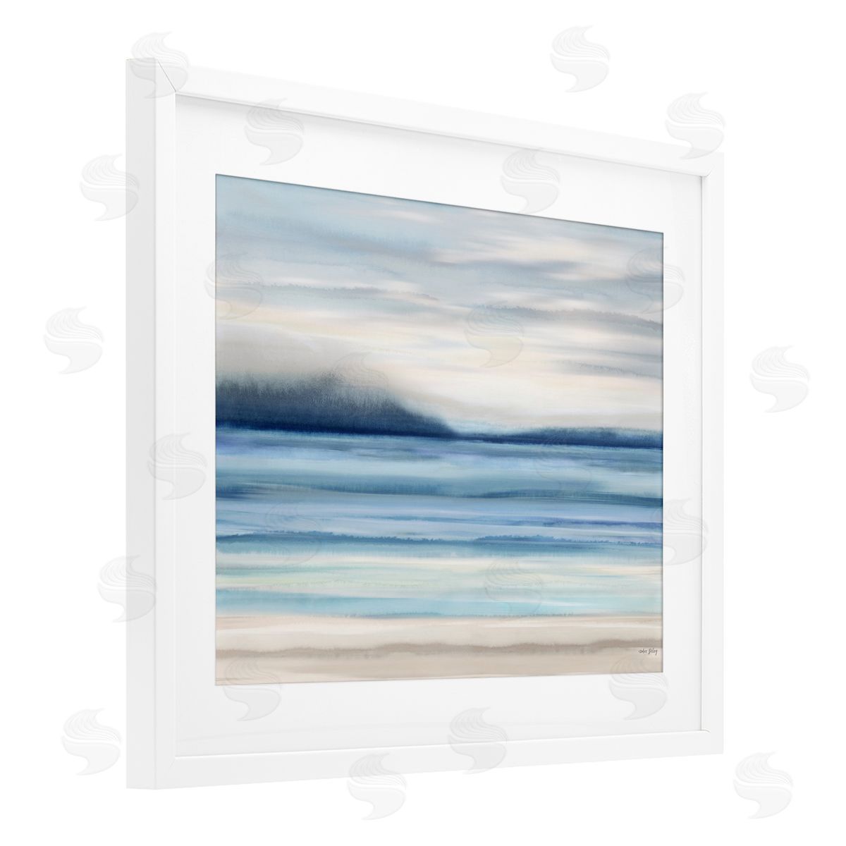 Amber Sterling Soothing Abstract Horizon Canvas Wall Art Print