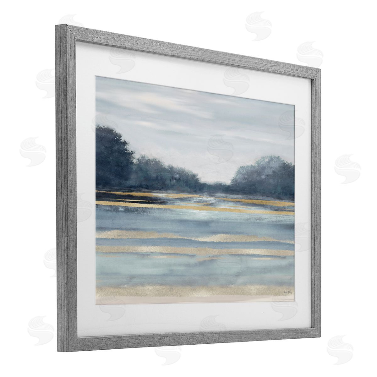 Amber Sterling Lake & Trees Tranquility Canvas Wall Art Print