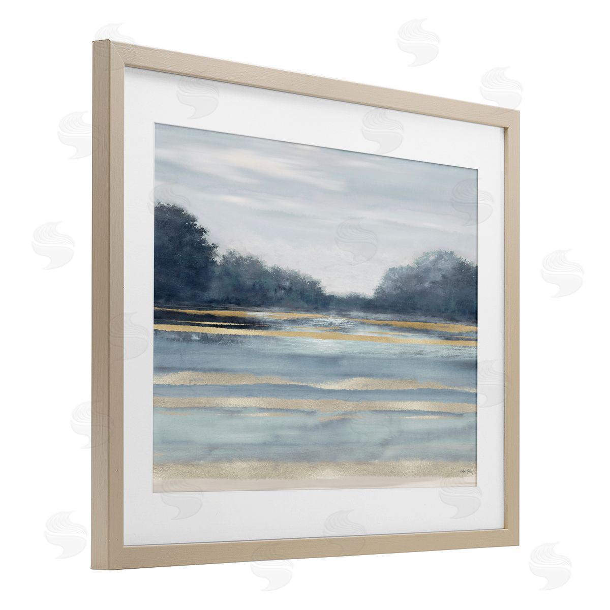 Amber Sterling Lake & Trees Tranquility Canvas Wall Art Print