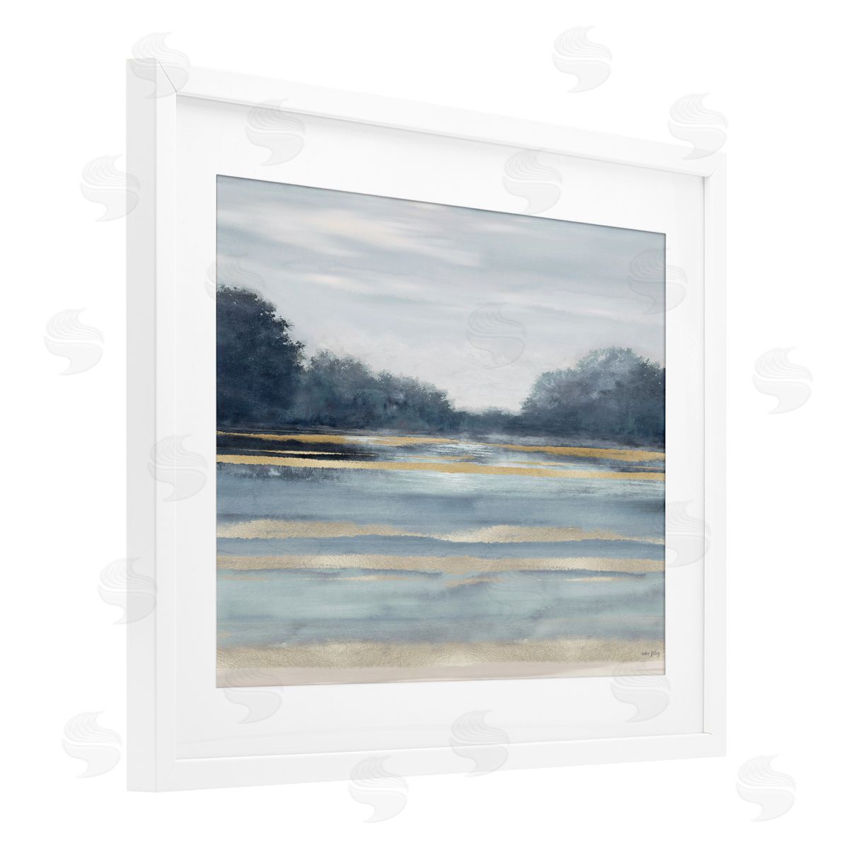 Amber Sterling Lake & Trees Tranquility Canvas Wall Art Print