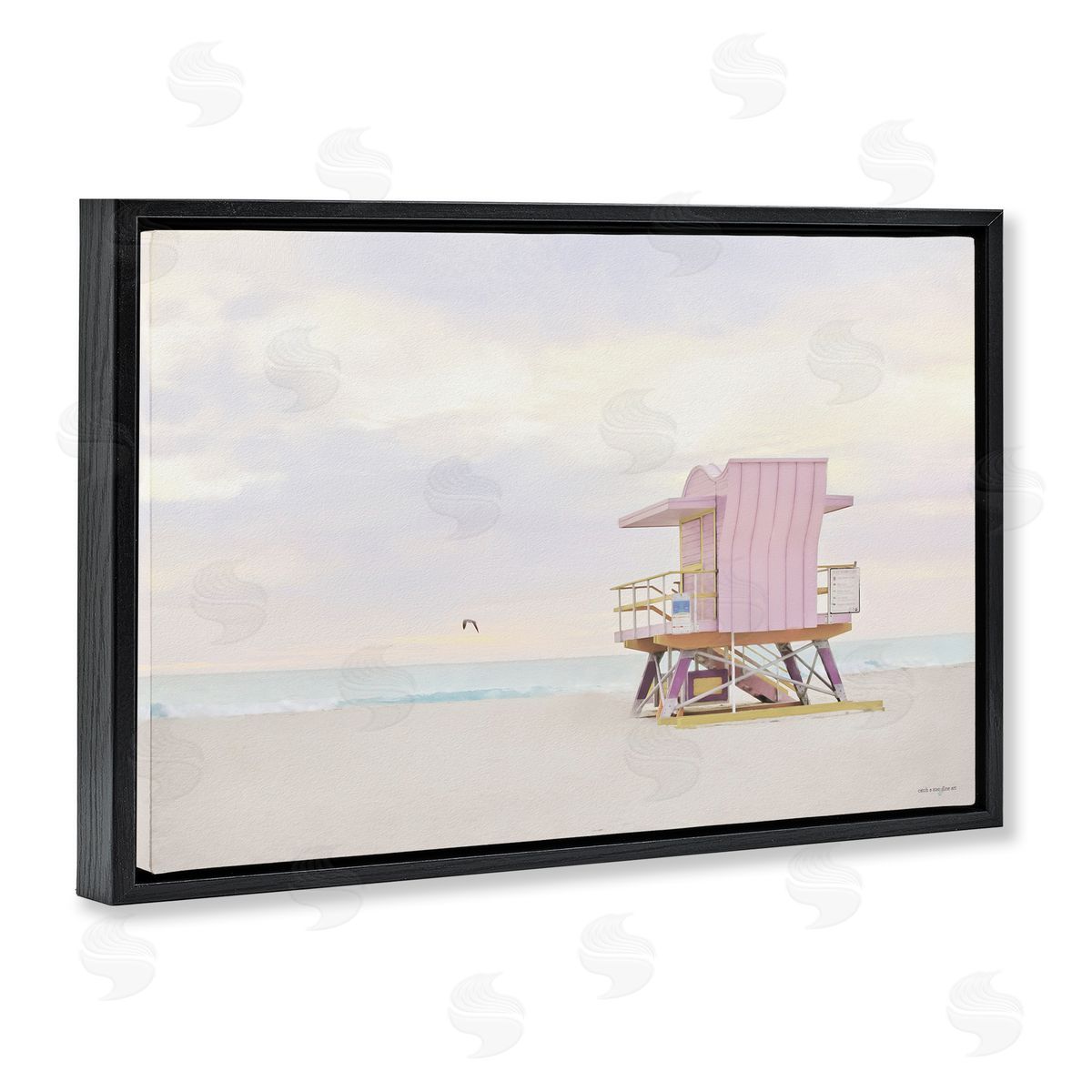 Seven Trees Design Pink Paradise Beach Canvas Wall Art Print