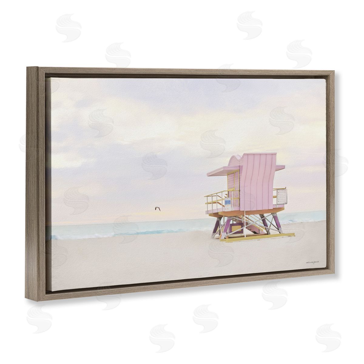 Seven Trees Design Pink Paradise Beach Canvas Wall Art Print