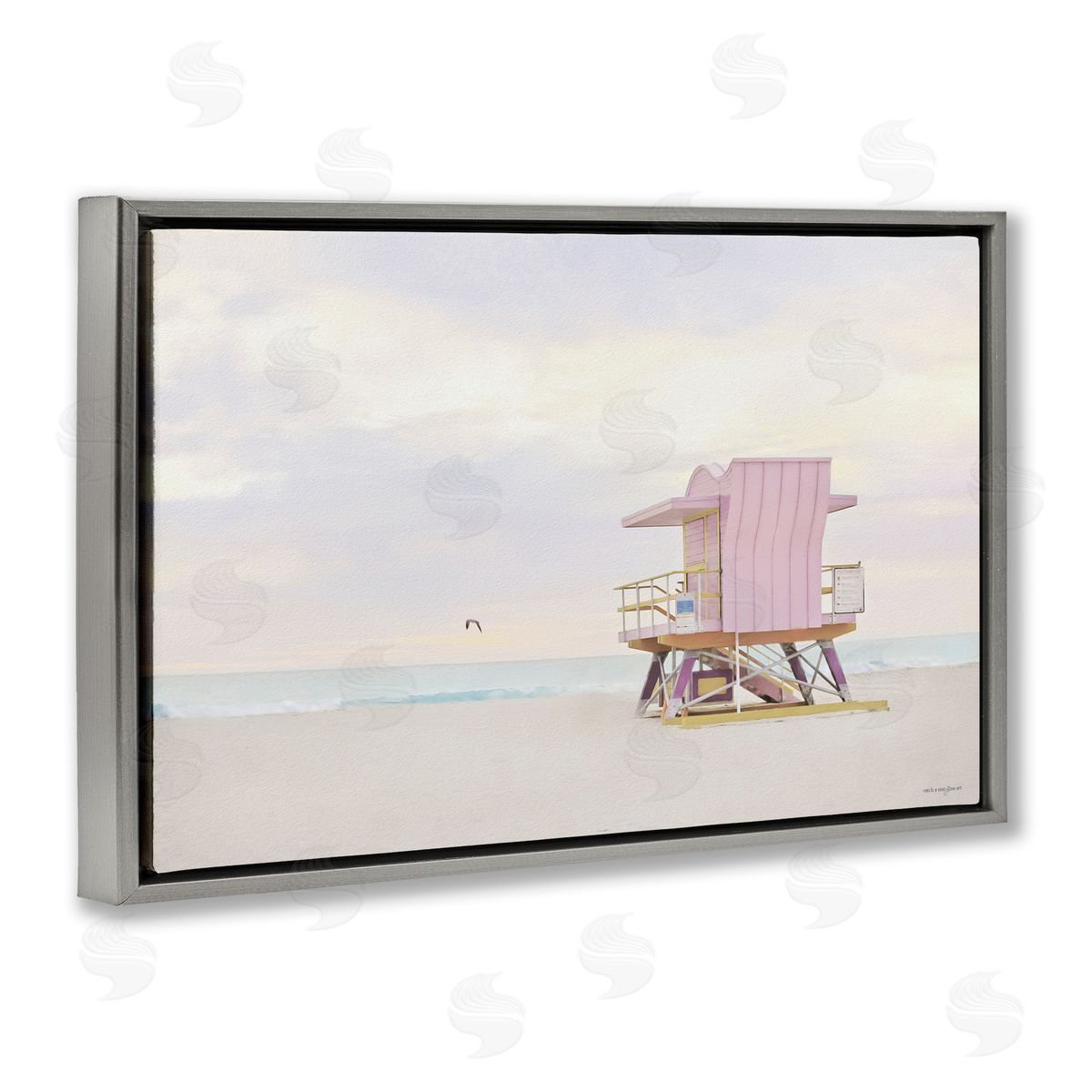 Seven Trees Design Pink Paradise Beach Canvas Wall Art Print