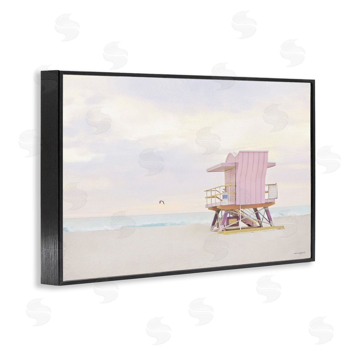 Seven Trees Design Pink Paradise Beach Canvas Wall Art Print