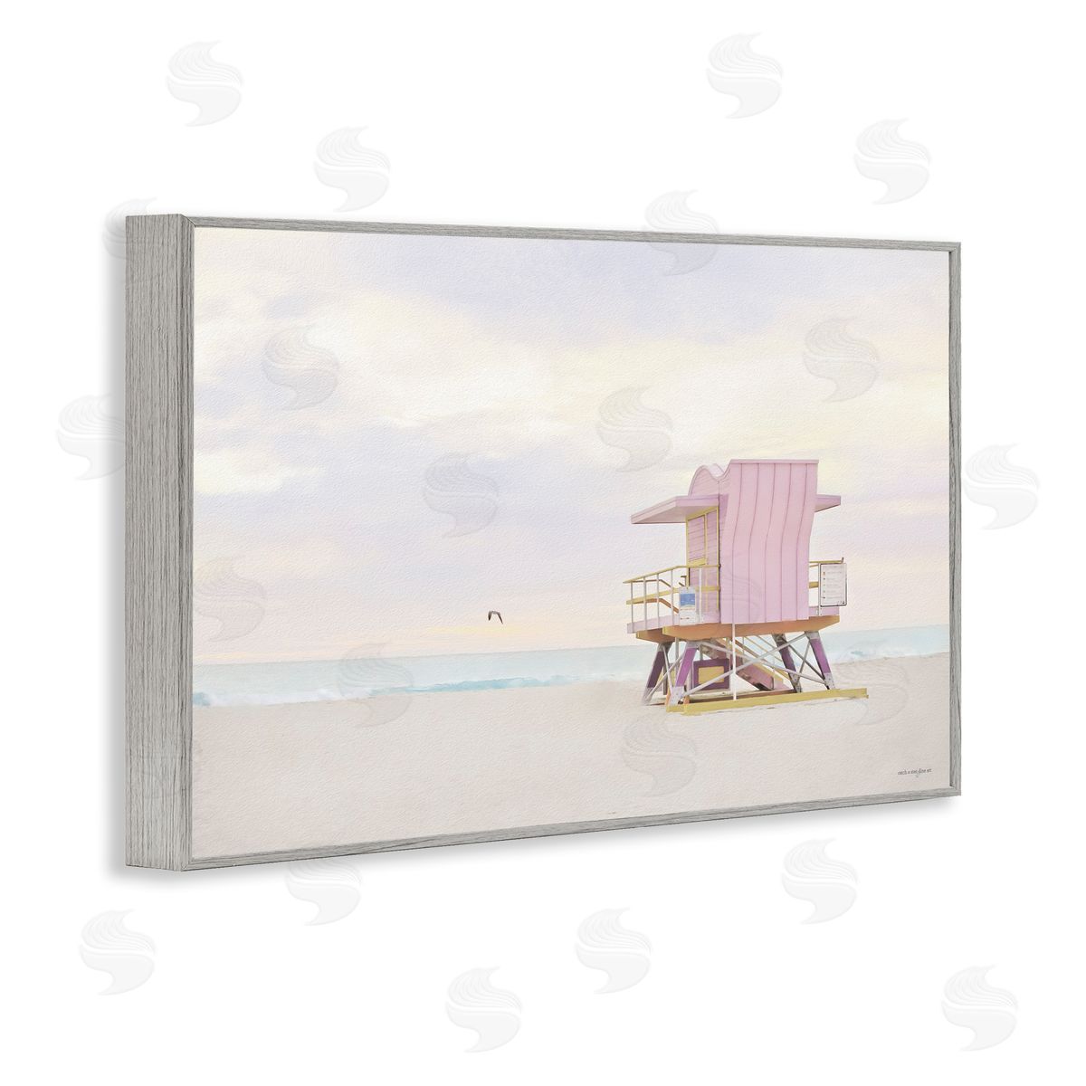 Seven Trees Design Pink Paradise Beach Canvas Wall Art Print