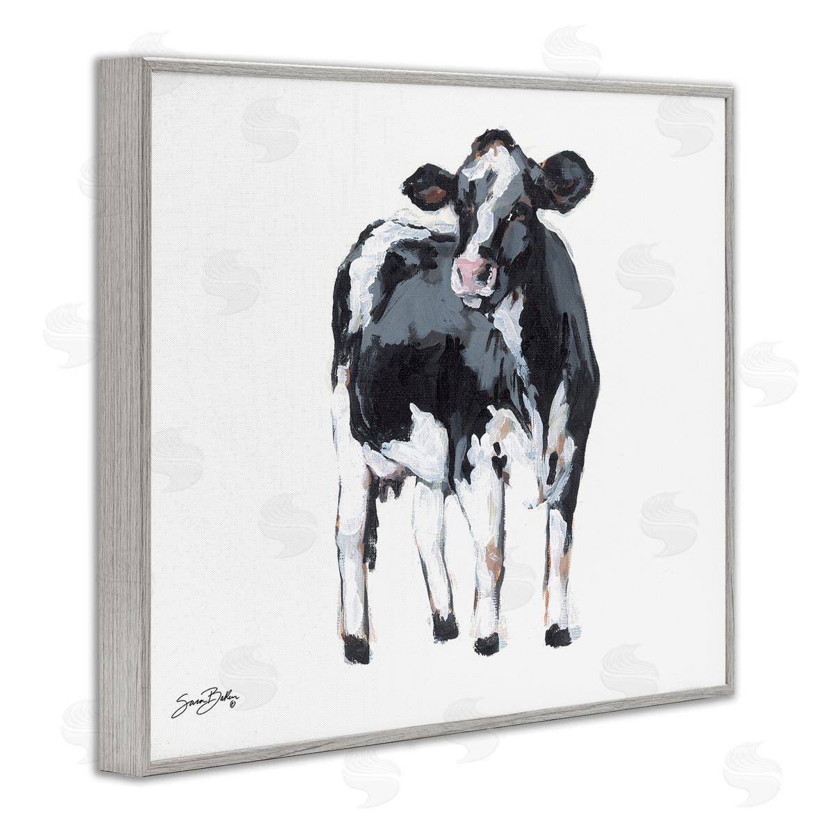 Sara Baker Dairy Cow Gazing Canvas Wall Art Print