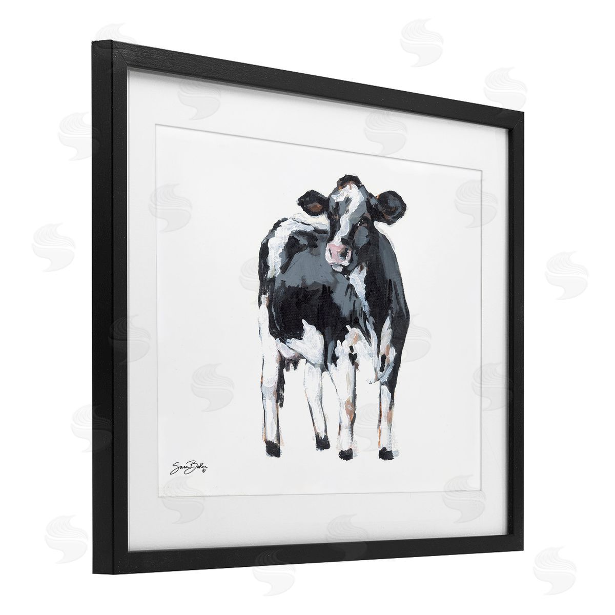 Sara Baker Dairy Cow Gazing Canvas Wall Art Print