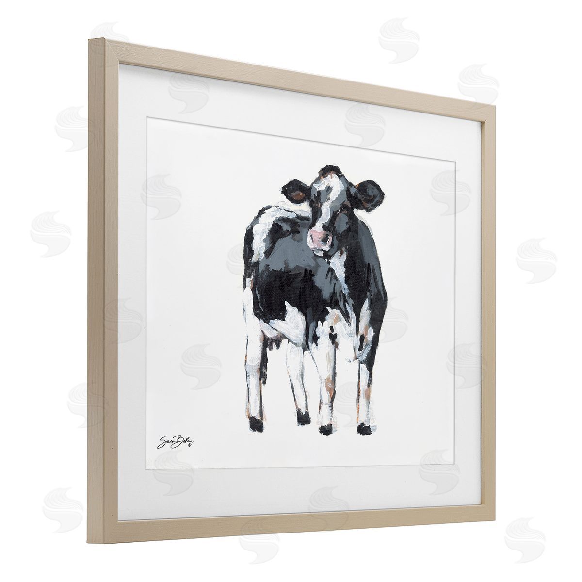 Sara Baker Dairy Cow Gazing Canvas Wall Art Print