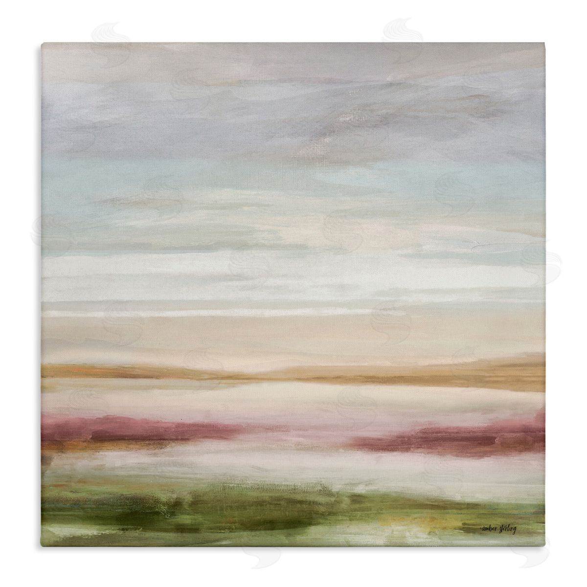 Amber Sterling Pastel Pastoral Landscape Canvas Wall Art Print