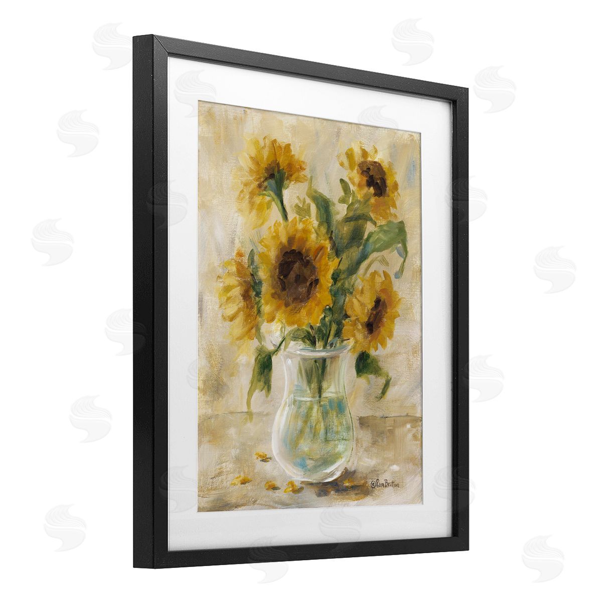 Pam Britton Sunflowers with Falling Petals Canvas Wall Art Print