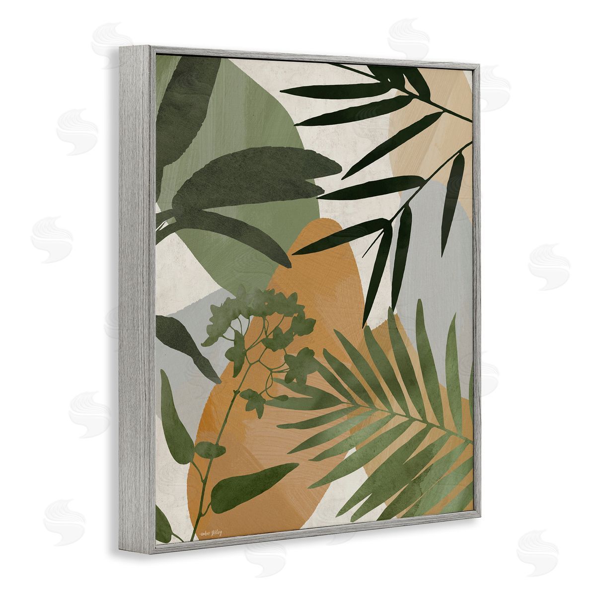 Amber Sterling Rustic Earth Tone Botanicals Canvas Wall Art Print