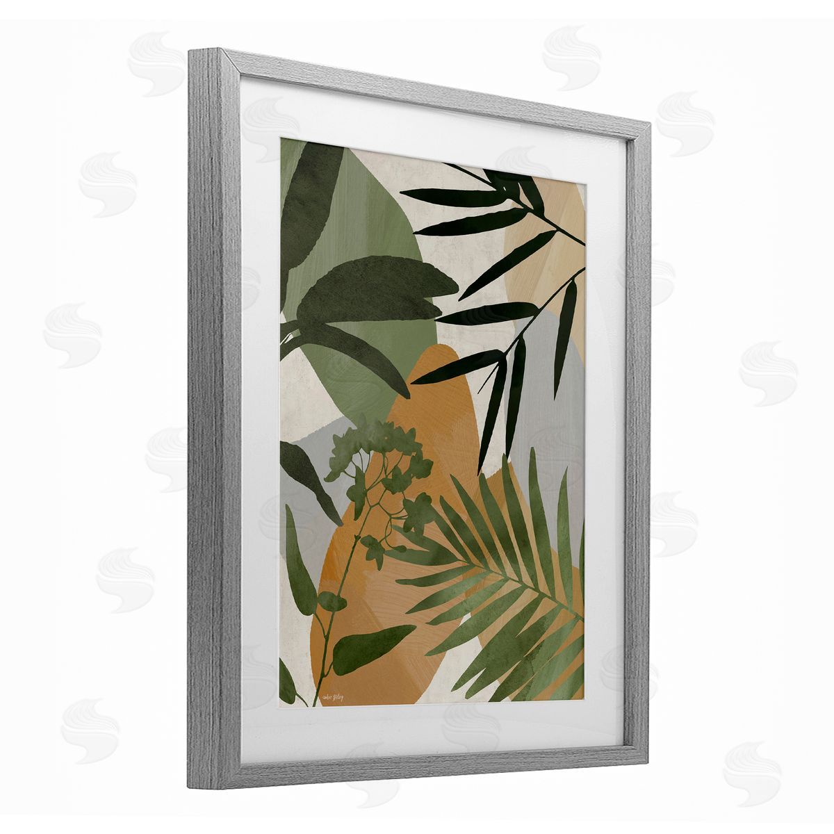 Amber Sterling Rustic Earth Tone Botanicals Canvas Wall Art Print