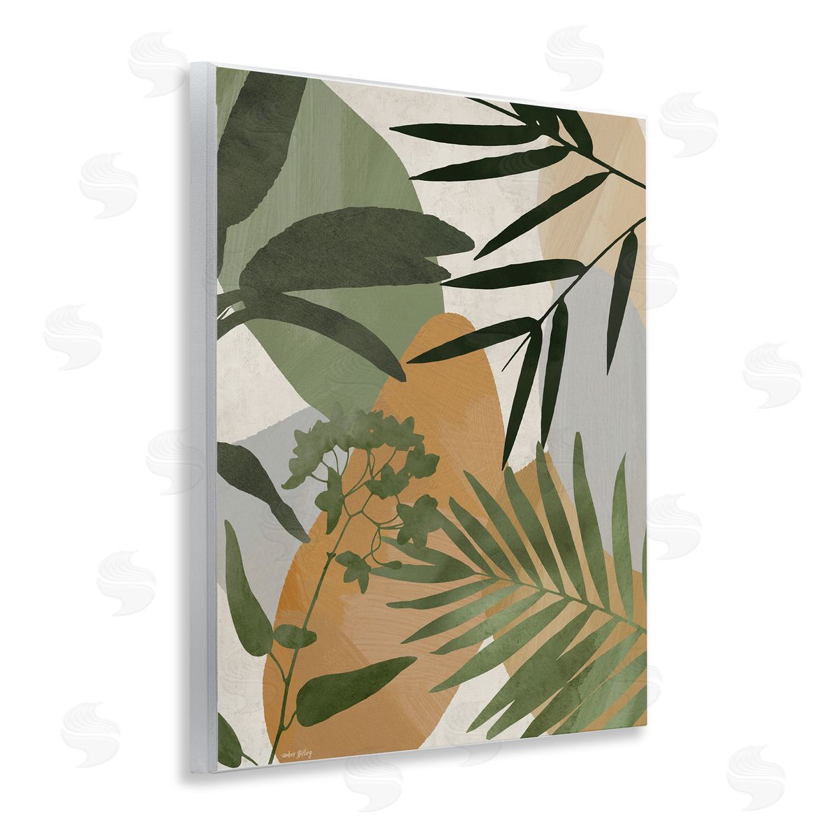 Amber Sterling Rustic Earth Tone Botanicals Canvas Wall Art Print