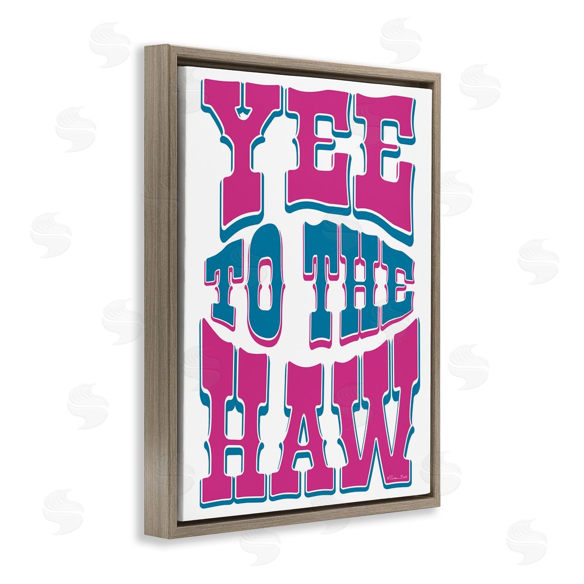 Susan Ball Yee To The Haw Typography Canvas Wall Art Print