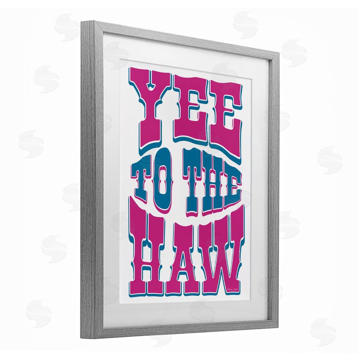 Susan Ball Yee To The Haw Typography Canvas Wall Art Print