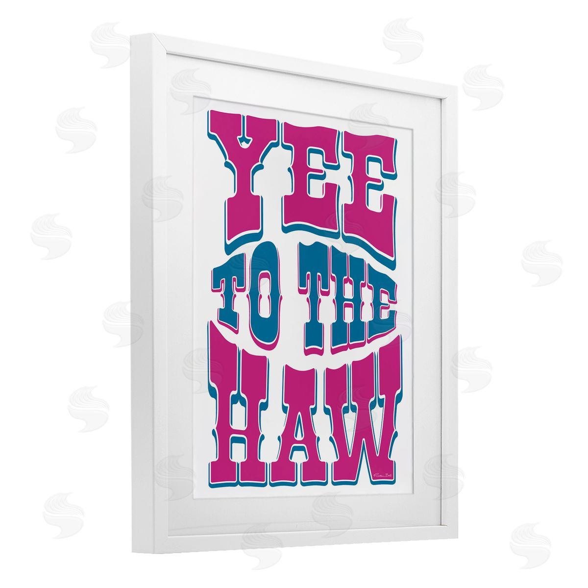 Susan Ball Yee To The Haw Typography Canvas Wall Art Print