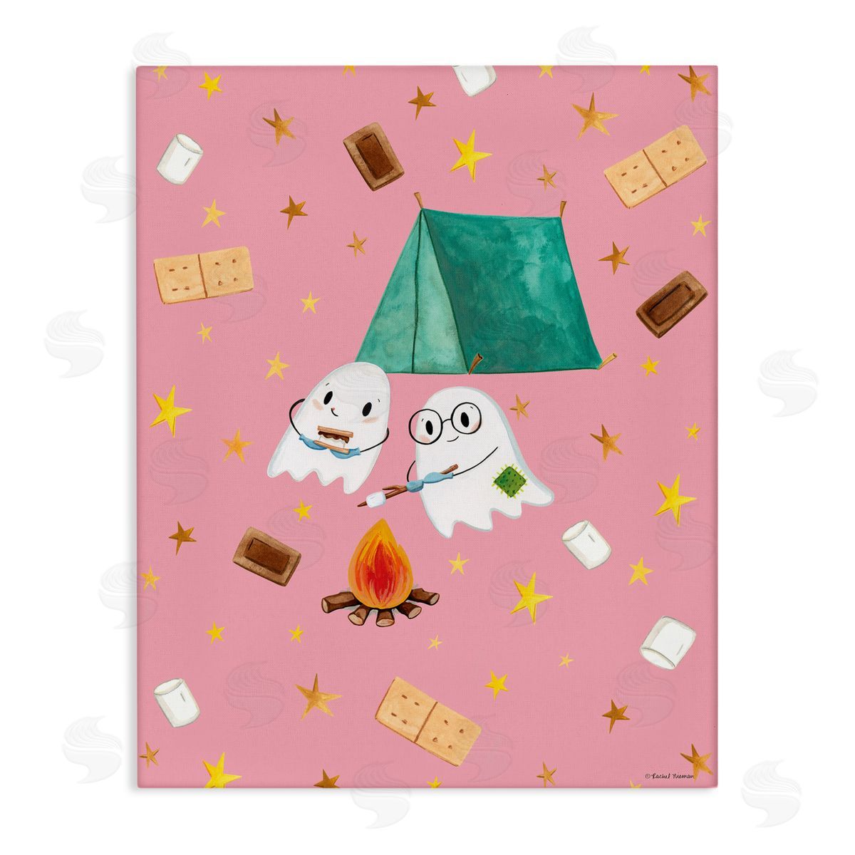 Rachel Nieman Ghosts Roasting Marshmallows Canvas Wall Art Print