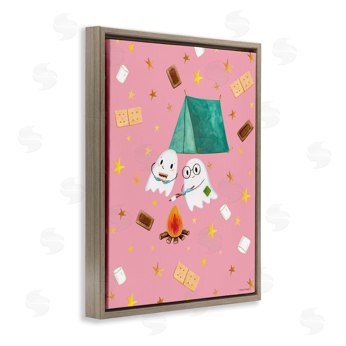 Rachel Nieman Ghosts Roasting Marshmallows Canvas Wall Art Print