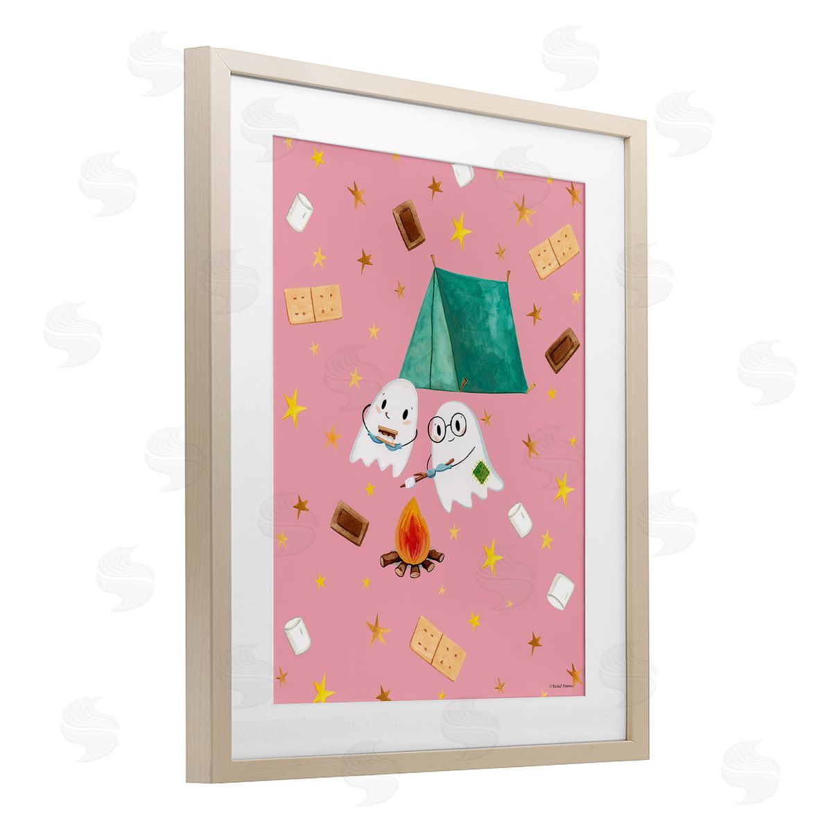 Rachel Nieman Ghosts Roasting Marshmallows Canvas Wall Art Print