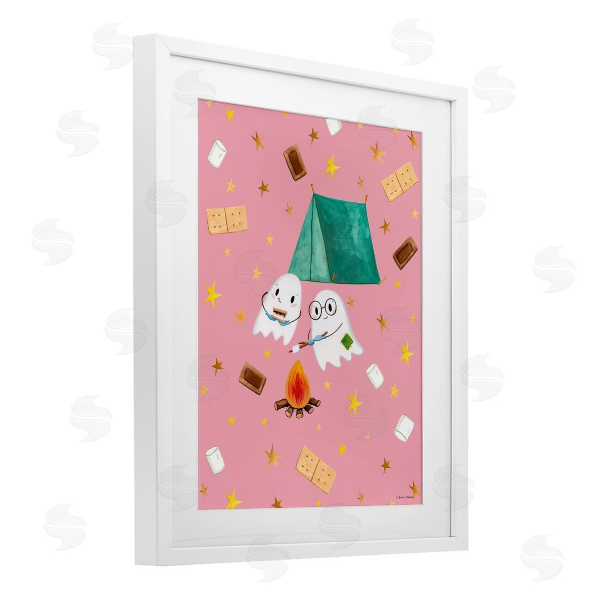 Rachel Nieman Ghosts Roasting Marshmallows Canvas Wall Art Print