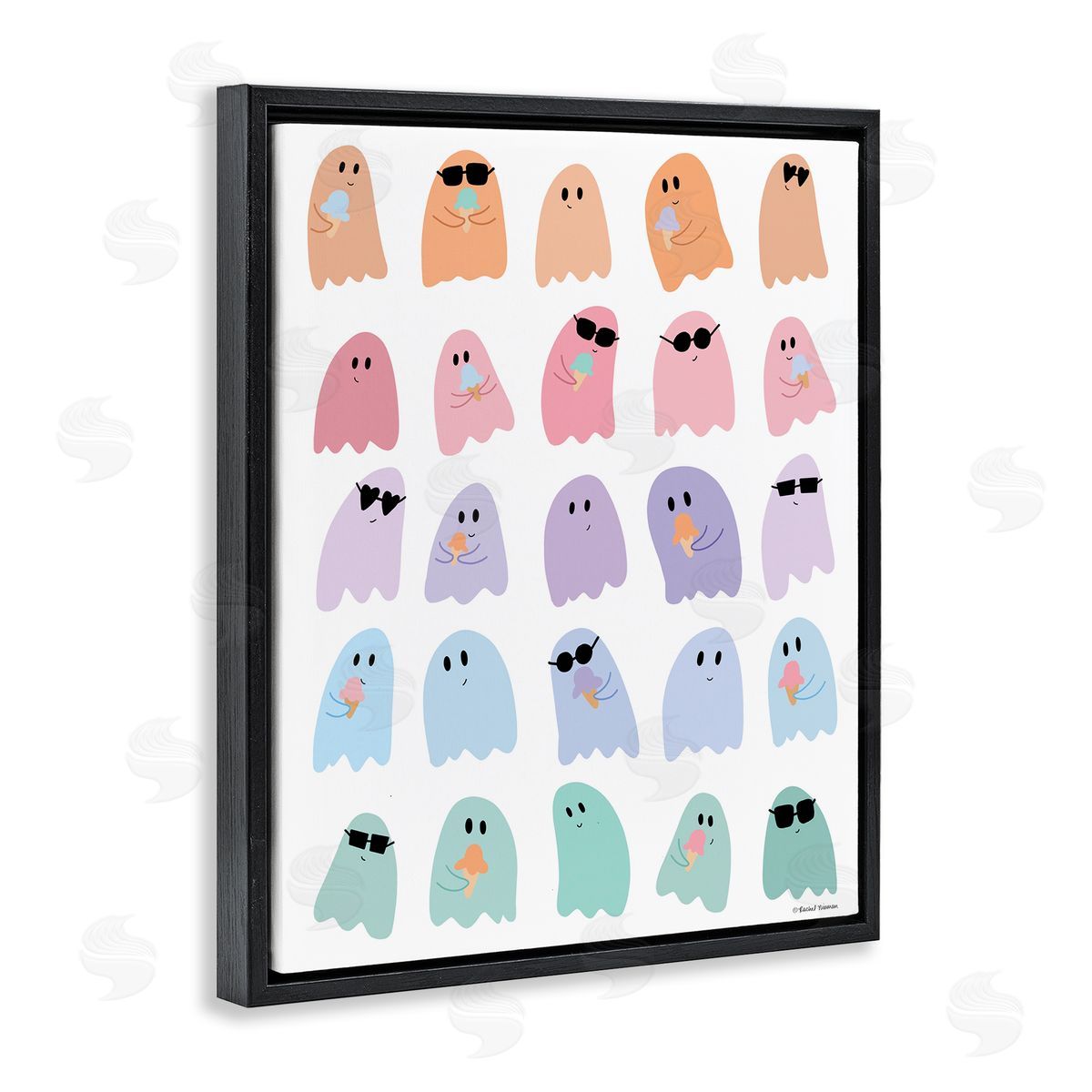 Rachel Nieman Spooky Cute Pastel Ghosts Canvas Wall Art Print