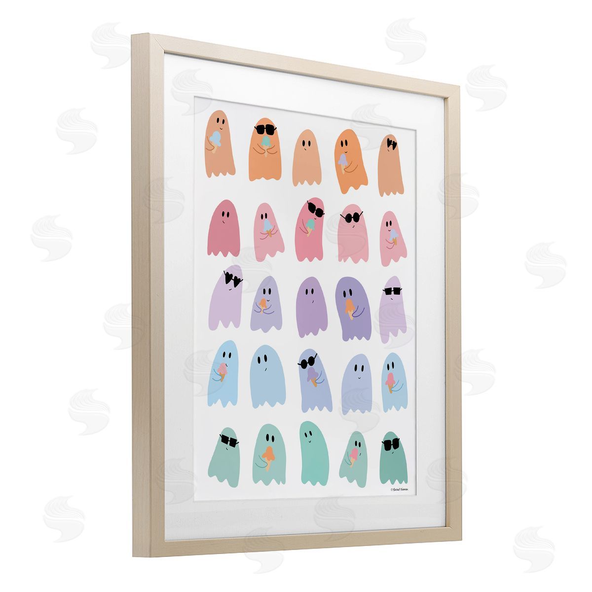 Rachel Nieman Spooky Cute Pastel Ghosts Canvas Wall Art Print
