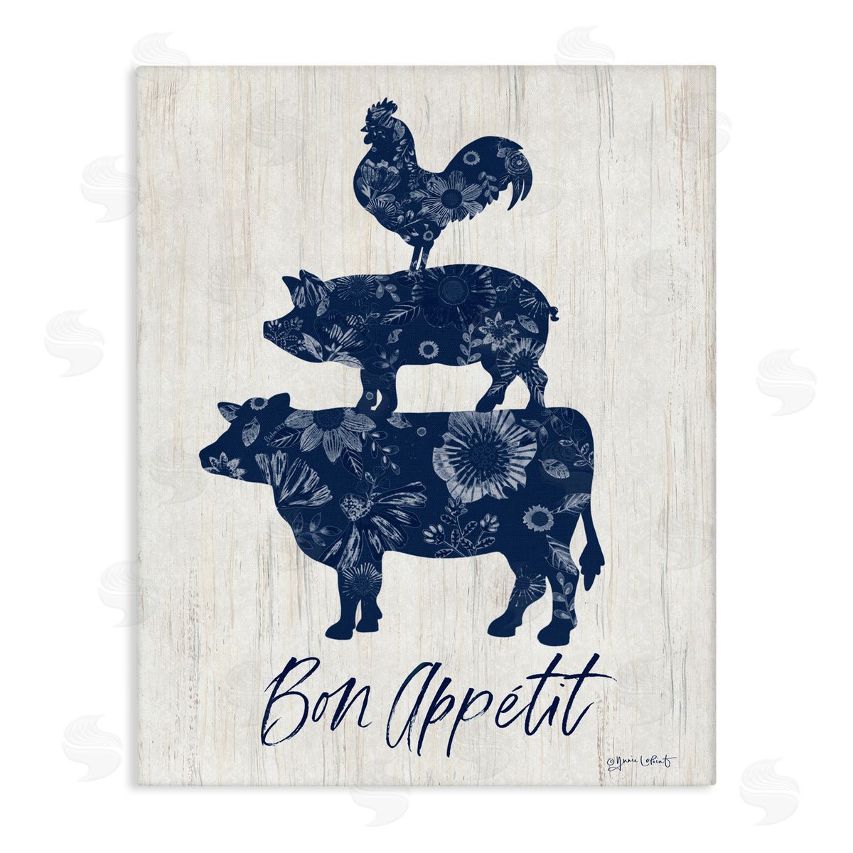 Annie LaPoint Bon Appetit Farm Animals Canvas Wall Art Print