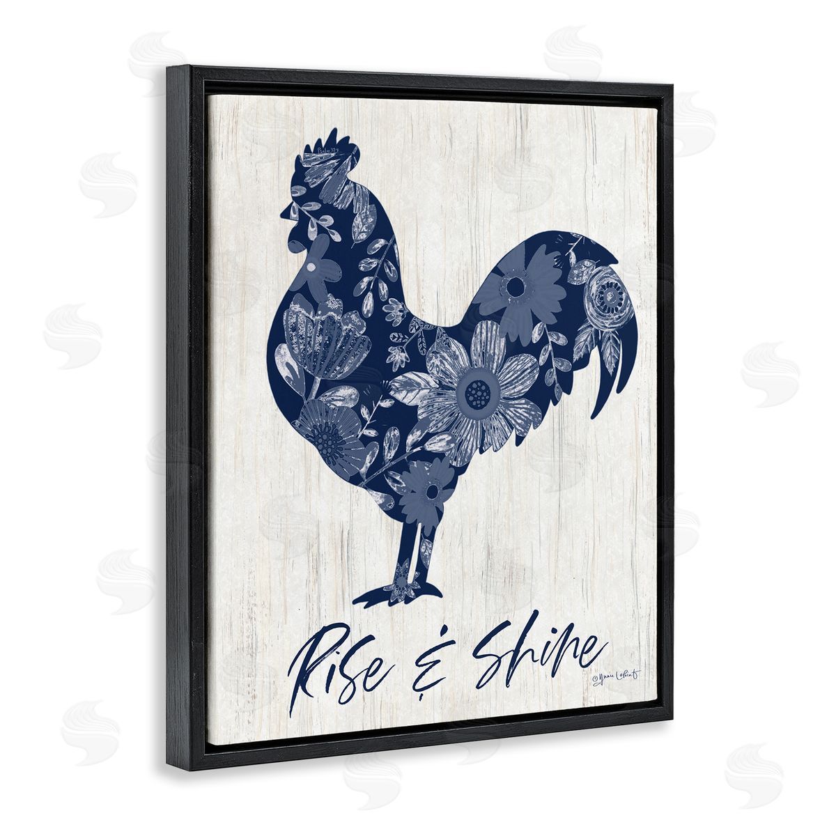 Annie LaPoint Floral Rise &Shine Rooster Canvas Wall Art Print