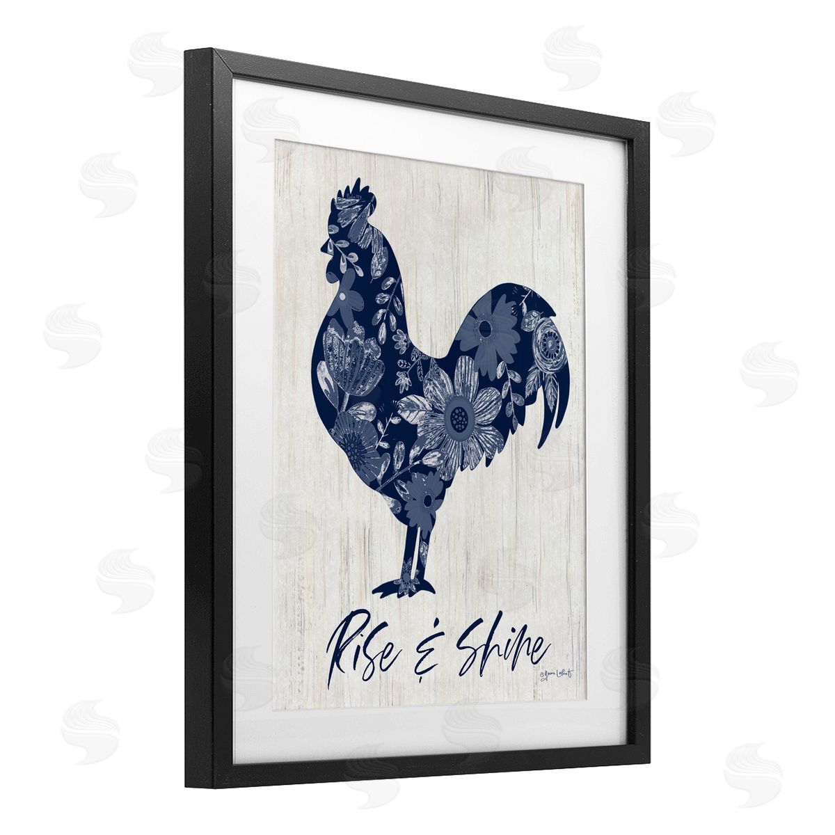 Annie LaPoint Floral Rise &Shine Rooster Canvas Wall Art Print