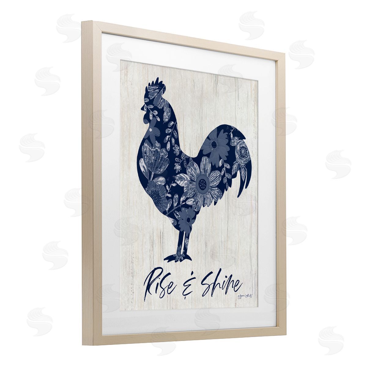 Annie LaPoint Floral Rise &Shine Rooster Canvas Wall Art Print
