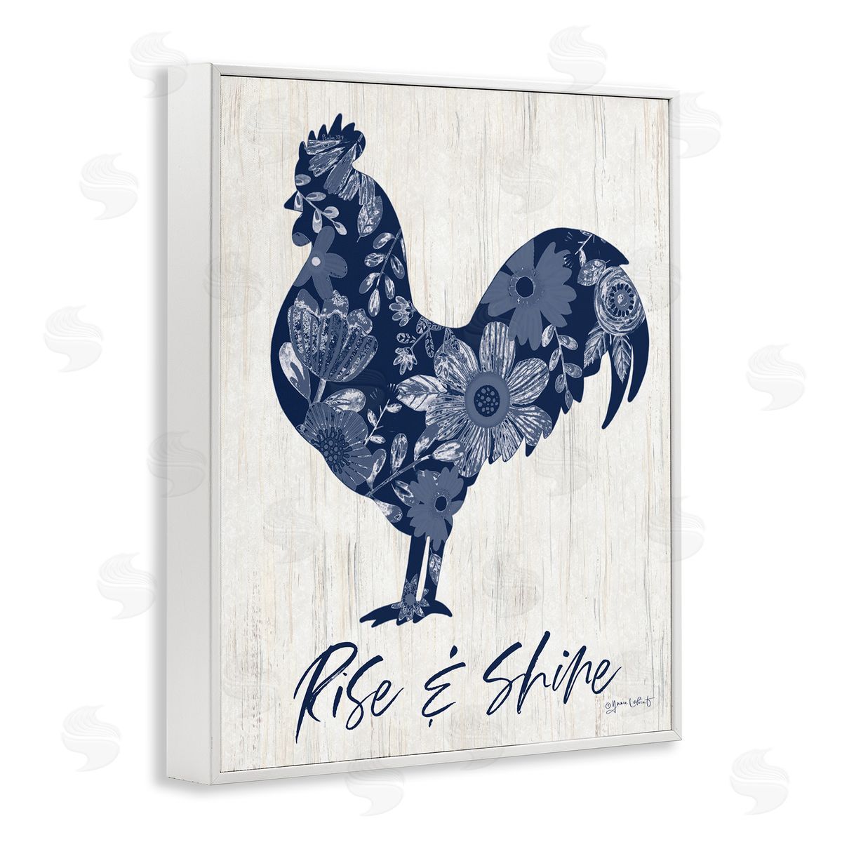 Annie LaPoint Floral Rise &Shine Rooster Canvas Wall Art Print