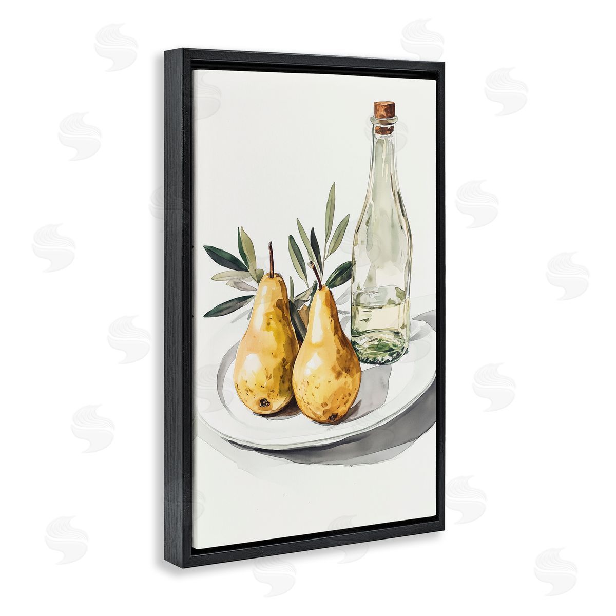 Heidi Kuntz Pears and Bottle Platter Canvas Wall Art Print