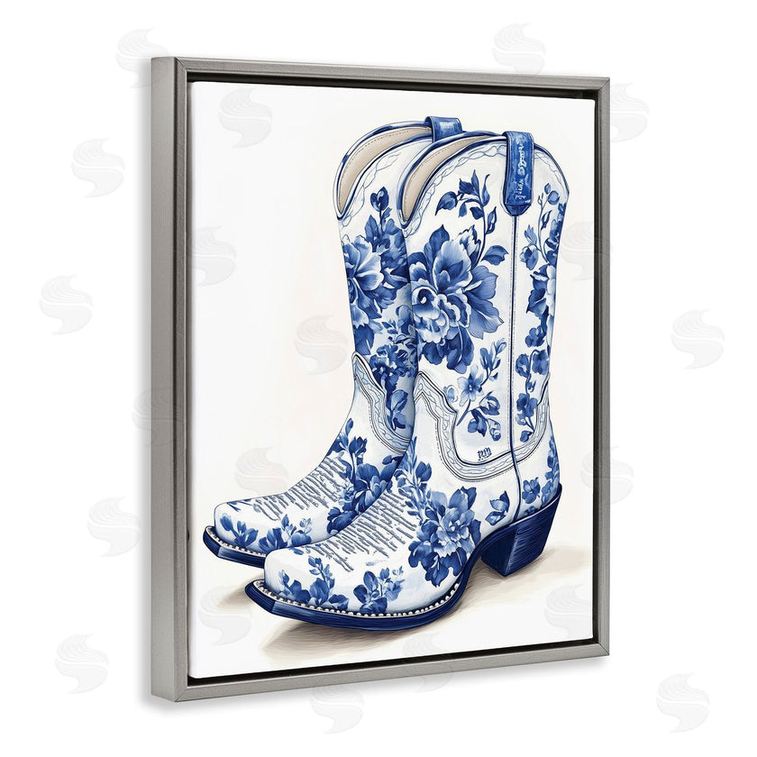 Heidi Kuntz | Blue Chinoiserie Cowboy Boots