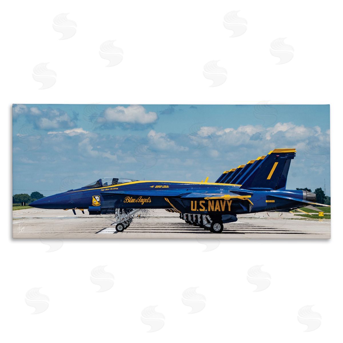 Justin Spivey At Attention Aircraft Canvas Wall Art Print