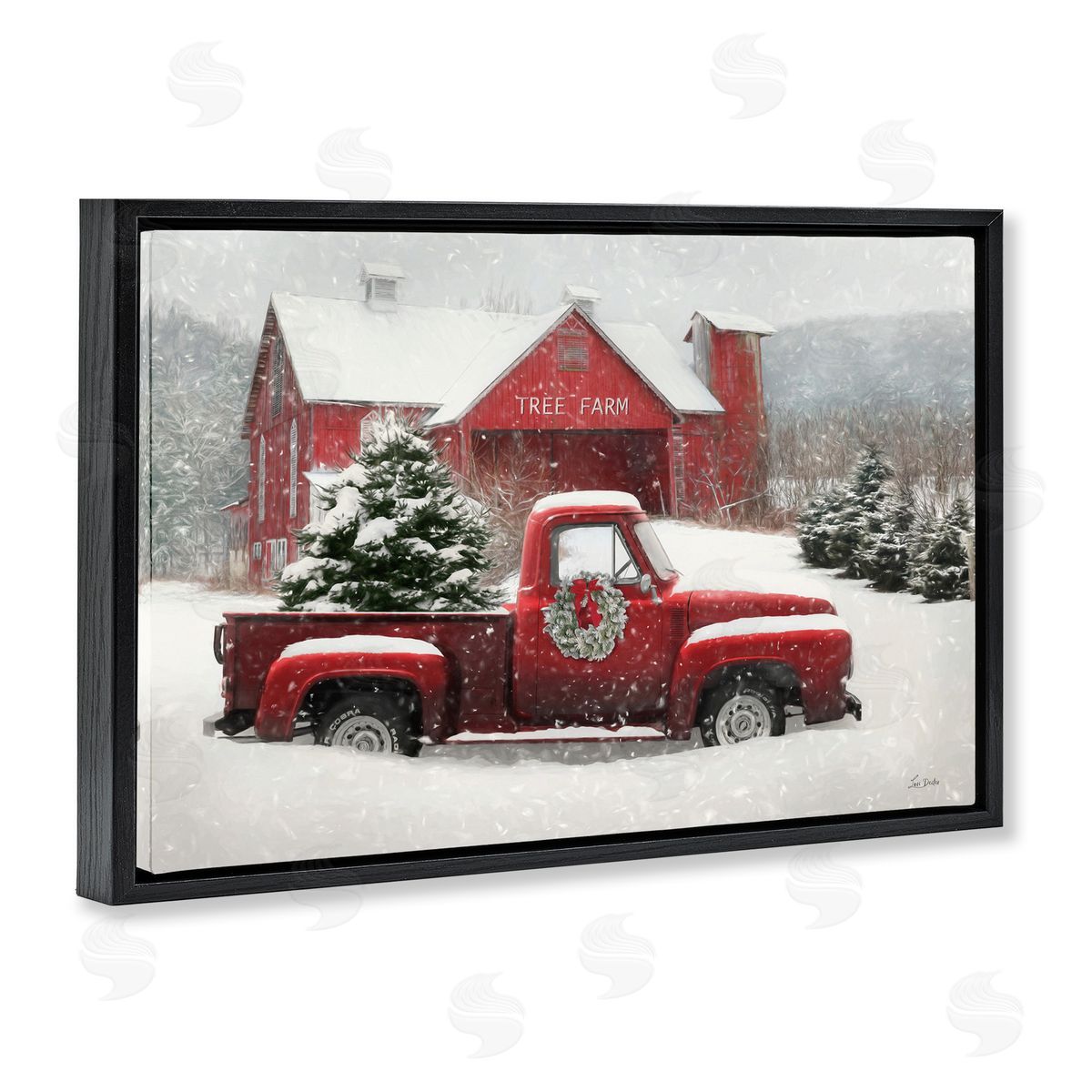 Lori Deiter Festive Tree Farm Pickup Canvas Wall Art Print