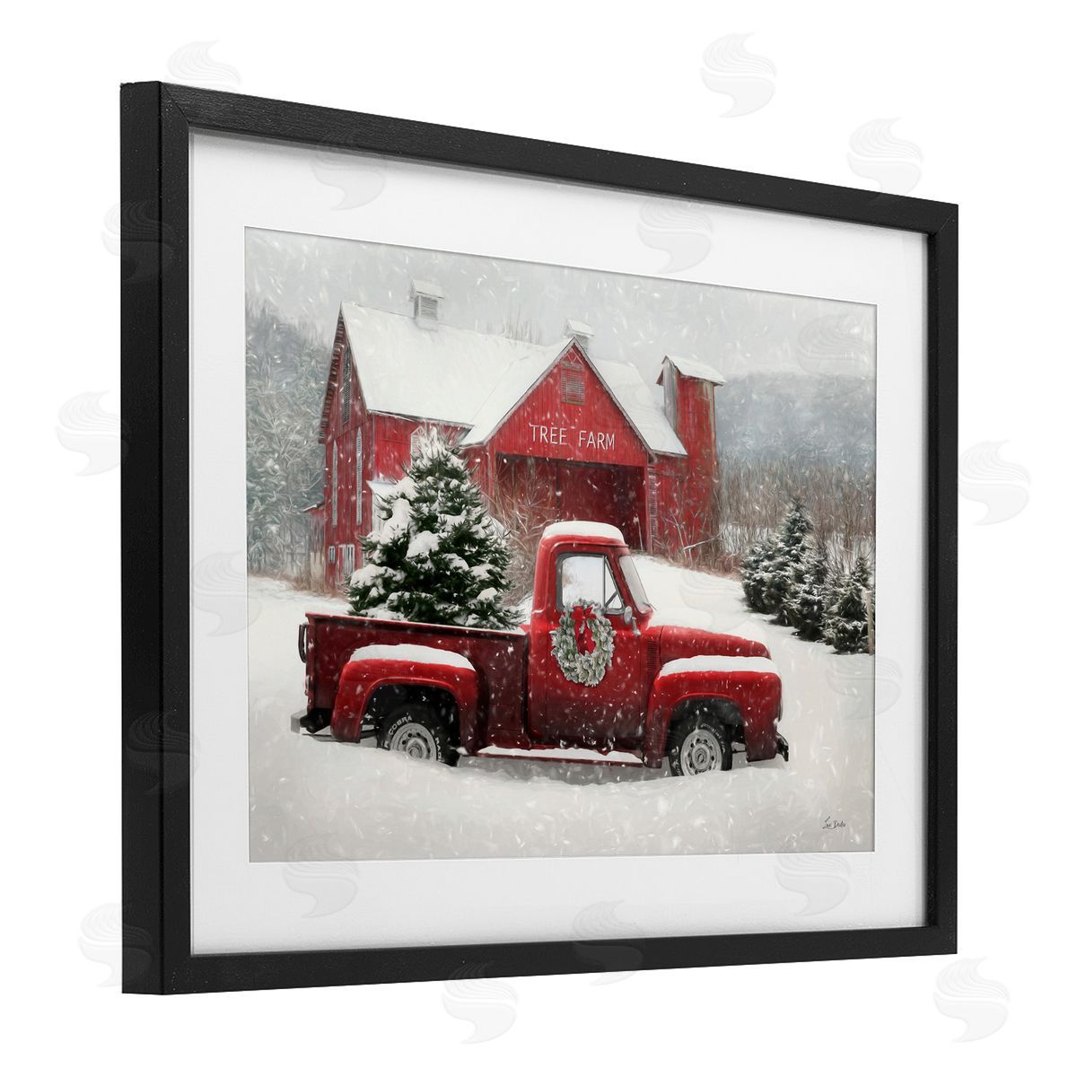 Lori Deiter Festive Tree Farm Pickup Canvas Wall Art Print