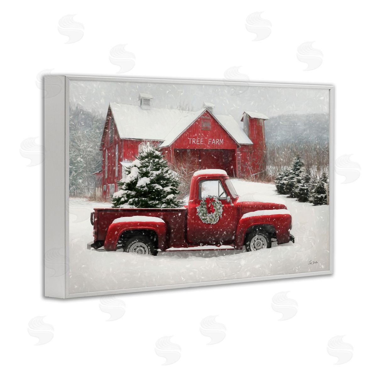 Lori Deiter Festive Tree Farm Pickup Canvas Wall Art Print
