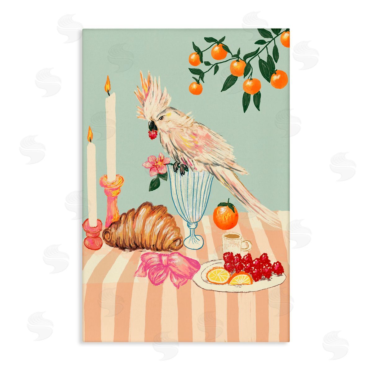 Florentina Dolci Breakfast With Cockatiel Bird Canvas Wall Art Print