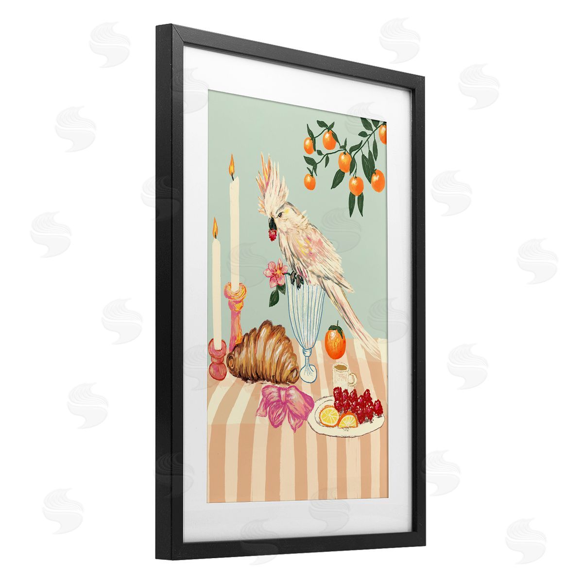 Florentina Dolci Breakfast With Cockatiel Bird Canvas Wall Art Print