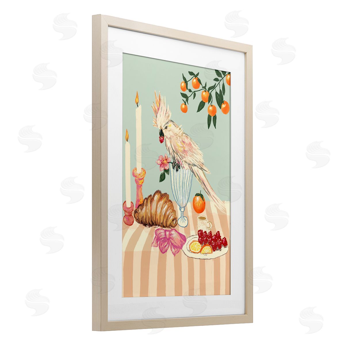 Florentina Dolci Breakfast With Cockatiel Bird Canvas Wall Art Print