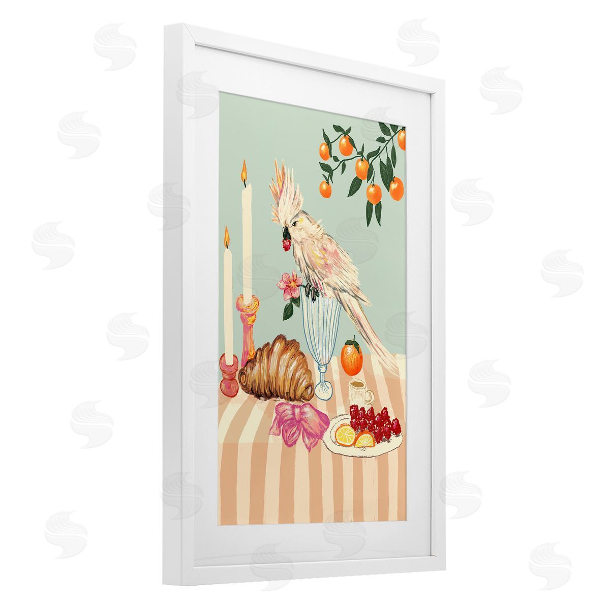 Florentina Dolci Breakfast With Cockatiel Bird Canvas Wall Art Print