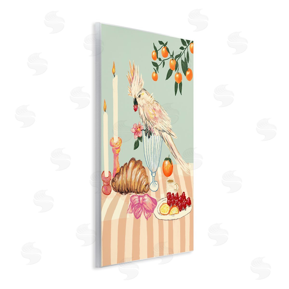 Florentina Dolci Breakfast With Cockatiel Bird Canvas Wall Art Print